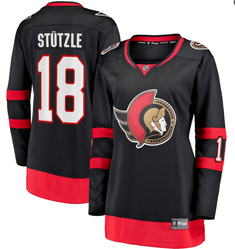 women #18 Stutzle black NHL 2026 jersey->customized nhl jersey->Custom Jersey